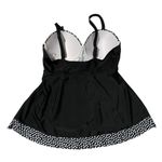 Black Swim Top with White Polka Dots Built in Bra Cups Size 1XL Photo 1