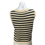 Commense Women's Cream Black Striped Sleeveless Knit Sweater Vest Tank Top Sz L Size L Photo 1