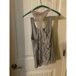 Reborn Gray Tank Top Cotton Polyester Blend Woven Lace Heart Back Small Photo 1