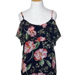 CAbi Style 5220 Fairy Tale Cold Lined Spaghetti Strap Ruffled Front Floral Top Photo 0