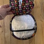 Vera Bradley  Cosmetic Round Hatbox Retired Suzani Waterproof Floral Brown Black Photo 3