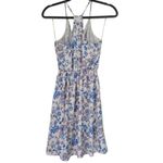 Lush Clothing Floral Print‎ Dress Sleeveless Mini Sun Dress Blue Peach Casual Photo 2
