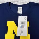 Zoozatz NWT  Womens Medium Crop Top T Shirt Short Sleeves Navy Blue w Yellow Logo Photo 3