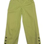 Ruby Rd. Pants Womens 8 Green Capri High Rise Flat Front Buttoned Ankles Photo 0