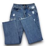 American Bazi  Womens High Rise Waist Straight Wide Leg Jeans Distressed Size 5 Photo 3