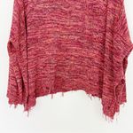 Free People  Prism Pullover Sweater Cropped Distressed Oversized Coral Combo Photo 4