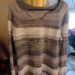 Eddie Bauer Sweater Women's Size M Gray stripes 3B12 Photo 0