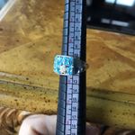 Natural Blue Apatite Sterling Silver Turtle Ring Size 5 Photo 5