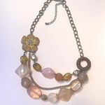 Ny Collection Chunky necklace bib signed NY statement adjustable boho Photo 0