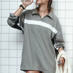 Anthropologie Gola x  Team Jersey Mini Dress NWT Size Large Gray Photo 0