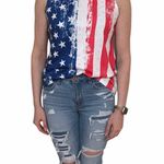 NEW American Flag Patriotic Tank Top. Small. Multiple Photo 1