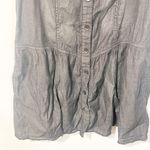 Free People  Size Medium Dark Grey Cotton Sleeveless Button Down Shirt Dress Photo 1