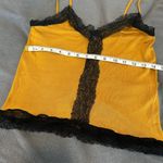 ZARA  Knit Mustard Yellow Black Lace Camisole Top. Small. Soft. Stretchy. Sexy. Photo 4