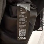 ASOS  Black Ruffle Trim Purple Floral Double Front Slit Maxi Dress sz 4 Photo 7