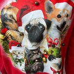 Fifth Sun Ugly Christmas Sweater Dogs Cats Pug Dog Womens Sweatshirt Large Bells Photo 1
