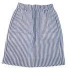 J. Crew Womens Striped Pencil & Straight Skirt Linen Elastic Waist Blue Size XXS Photo 0
