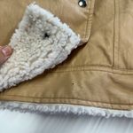 Derek‎ Lam Coat Womens X Small Brown Tan Oversized Shearling Jacket Faux Leather Size XS Photo 14