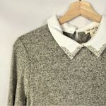 Faith and joy Gray & White Studded Collar Long Sleeve Blouse M Photo 2