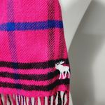 Hollister  pink plaid oblong fringe scarf 15x70 Photo 1