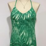 C&C California Green Palm Print Stretch Beach Boho Hi-Low Hem Maxi Dress Size S Photo 3