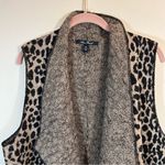 Anne French Women’s Wool Cheetah Leopard Sweater Vest XL Tan Photo 1