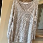 kim rogers Oversized Cozy Comfy Sweater V Neck Womens medium Short Dress Tunic Photo 4