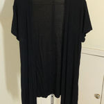 Urban Coco  EUC Women's Black Short Sleeve Longline Open Cardigan Sweater Size L Photo 0