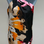 Vintage haven 100% silk bold watercolor asymmetrical midi sheath dress S pockets Pink Photo 0