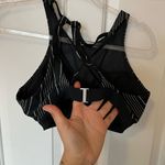 Athleta Bikini Top Chevron High Neck Black White Women Sz 34D/DD Photo 2