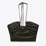 ZARA Satin Effect Drapped Halter Top Photo 3