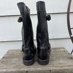 Bed Stu  Gogo Lug Moto Boots Black Brown Gold Distressed Leather Side Zip Size 7 Photo 3