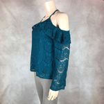 Ultra Flirt  Teal Lace Cold-Shoulder Top NWT MEDIUM Photo 4