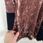 IC by Connie K Crushed Velvet Tunic Top Small Asymmetrical Hem Witchy Whimsigoth Brown Photo 1