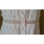 White Button Front Collared Shirt Dress Sheer Lace Waist by Cutie from Modcloth Size 10 Photo 3