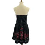 Francesca's  Harper Black Strapless Floral Print Dress Size Medium New Photo 3