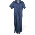 Marine layer  XS Joni Jumpsuit Dark Denim One Piece Outfit Wide Leg Short Sleeve Photo 1