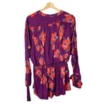 Free People  Tuscan Dreams Purple Floral Wrap Long Sleeve Tunic S Photo 72