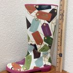 Coach F2460 Pammie Hang Tags Printed Colorful Fun Rain Boots Rubber Size 9B Photo 10