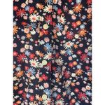 st. john's bay  Navy Blue Multi Floral Long Sleeve Button Down Blouse Women Sz MP Photo 4