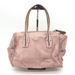 B Makowsky Suede Leather Satchel Bag Pink Metallic Snake Street Glam Maximalist Photo 1