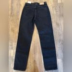 Free People  A New Day Mid Rise Straight Leg Black Jeans NWT 24 Photo 3