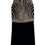 Abby Paris Black and Gold Evening Out Dress Size 6 (Flaw in Hem) Photo 0