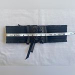 Elegant Lace Up Wide Belt Black Ruffles Bowknot Elastic Waistband Faux Leather Photo 10