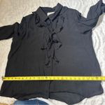 Evys Tree Size 1X Black Savannah Ruffle Front Blouse Shirt Career Church Date Photo 5