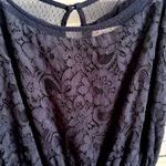 Hollister  Navy Lace Babydoll Romper Y2K Juniors Large Lined Floral Cottagecore Photo 5