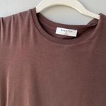 Babaton By Aritzia Brown Scrunched Mini Dress Photo 5