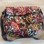 Vera Bradley  Messenger Bag Puccini Brown Floral Laptop Carry Purse Photo 11