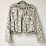 Elie Tahari Leanne Embroidered Long Sleeve Cropped Jacket Cork Women's US 12 Photo 1