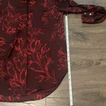 A New Day Women’s  Maroon & Red Blouse w/ Floral Leaf Design, Size Small Photo 4