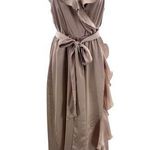 Show Me Your Mumu Samantha Women's Ruffle Wrap Dress Champagne Luxe M Bridesmaid Photo 0